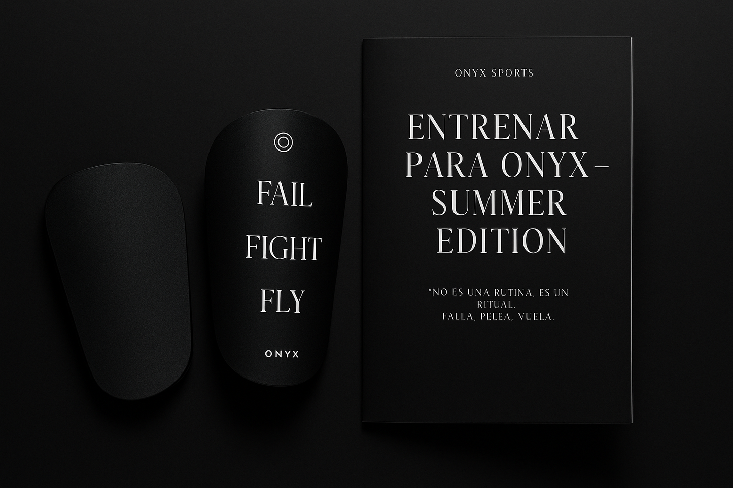 Espinilleras Mini Onyx con plan de entreno ONYX impreso
